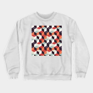 geometric 3D cubes pattern Crewneck Sweatshirt